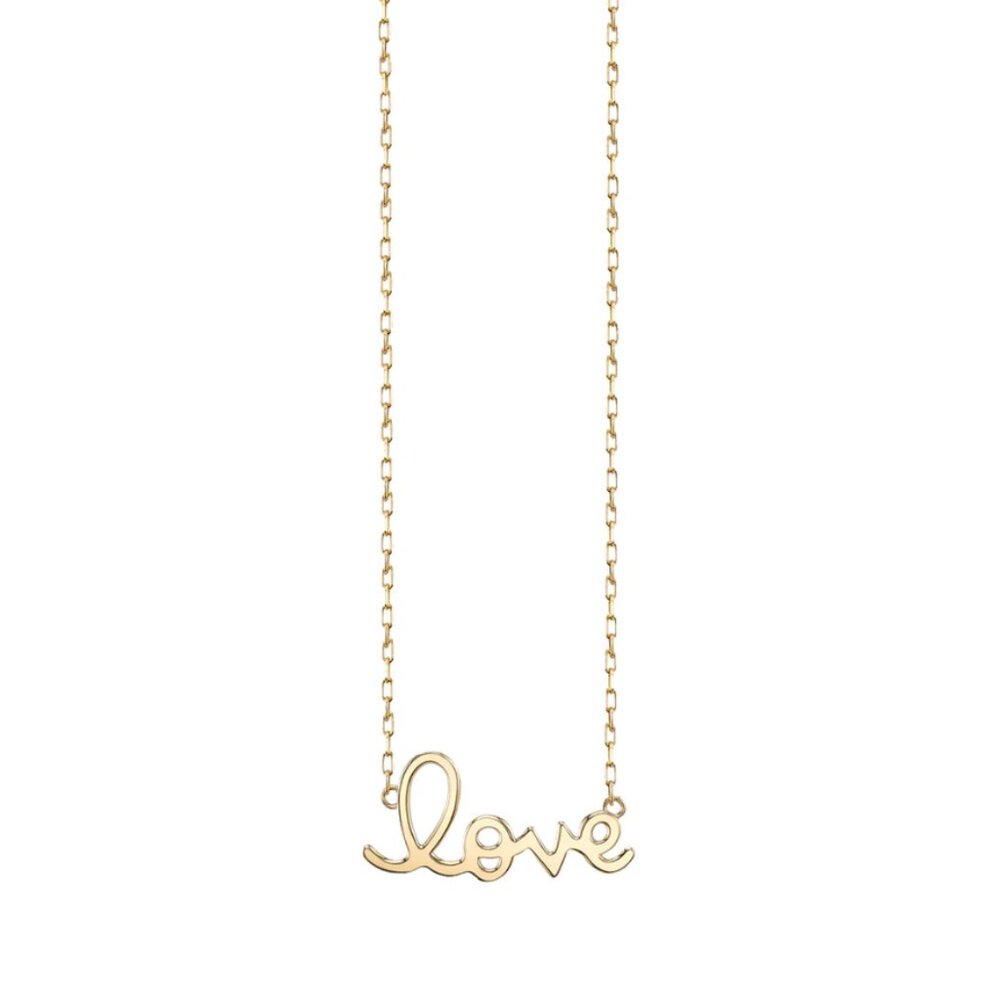 Sydney Evan 14k Pure Gold Small Love Necklace (new in box) orig $465